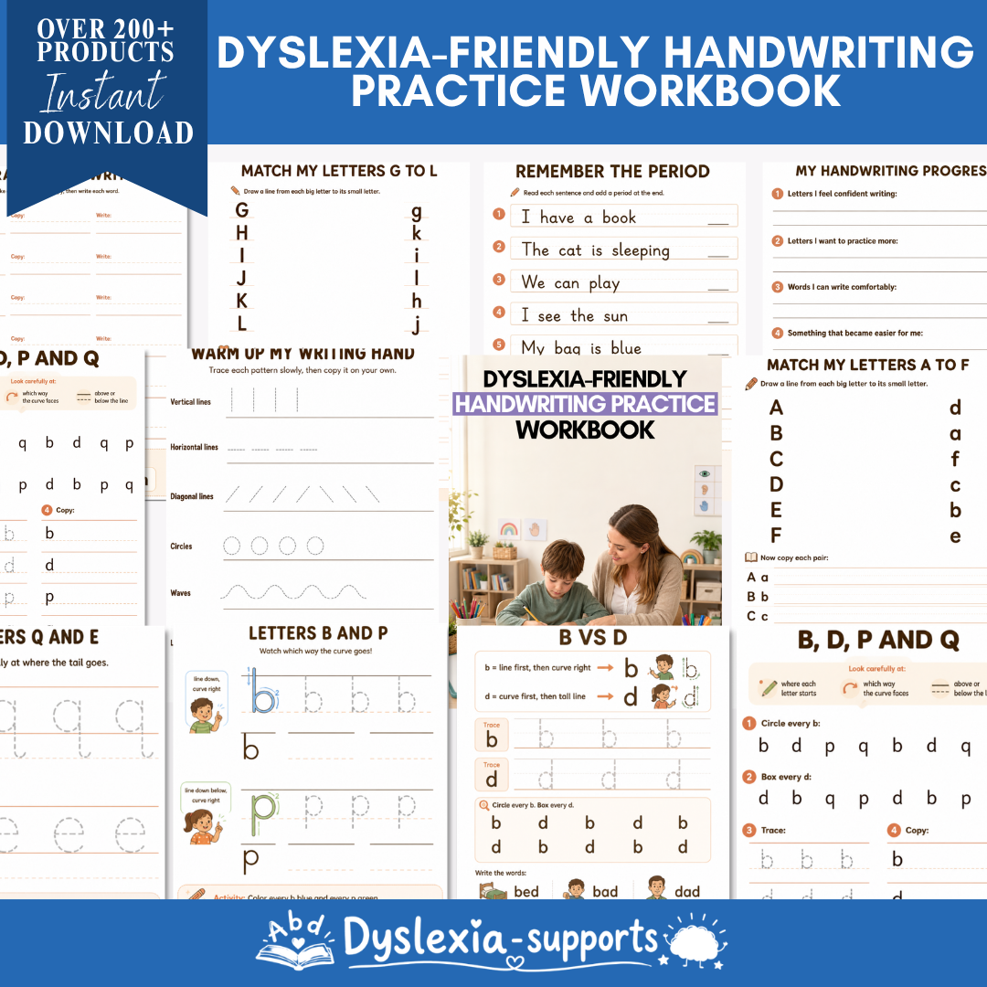 Dyslexia Friendly Handwriting Practice Workbook