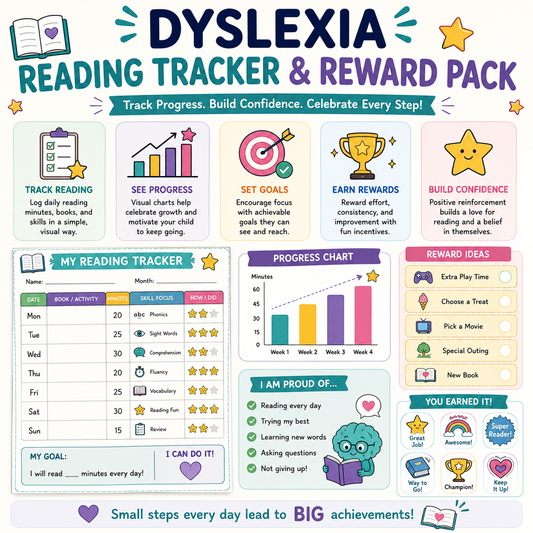Dyslexia Reading Tracker & Reward Pack