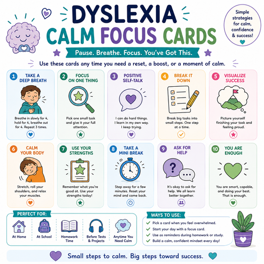 Dyslexia Calm Focus Cards